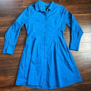 Halogen Blue Button-Up Long Sleeve Shirtdress, M, NWT